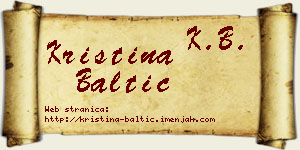 Kristina Baltić vizit kartica